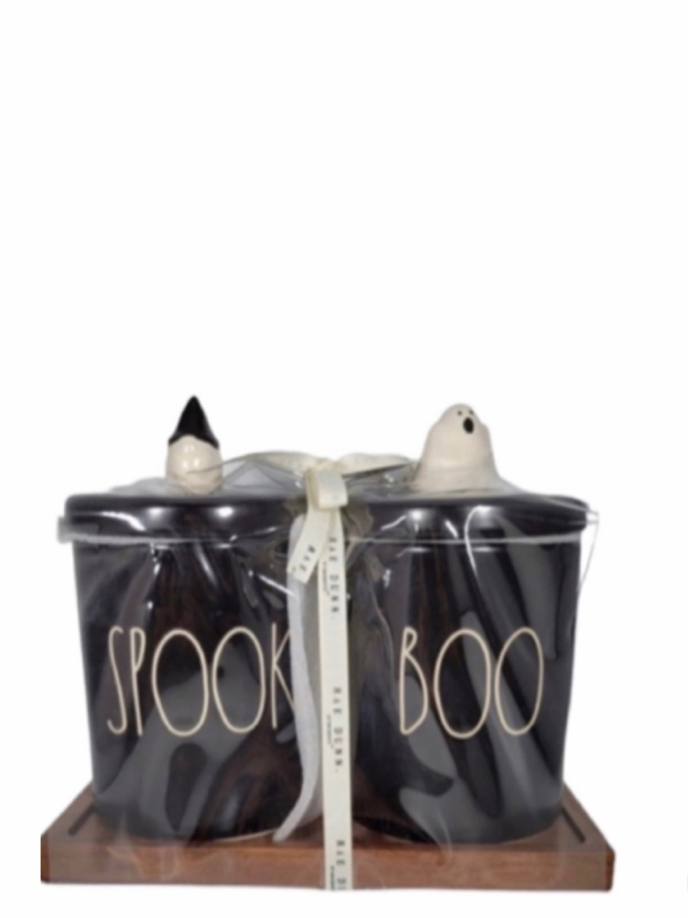 NEW Rae Dunn Halloween Spooky Gnome Boo Ghost Canister Set 👻